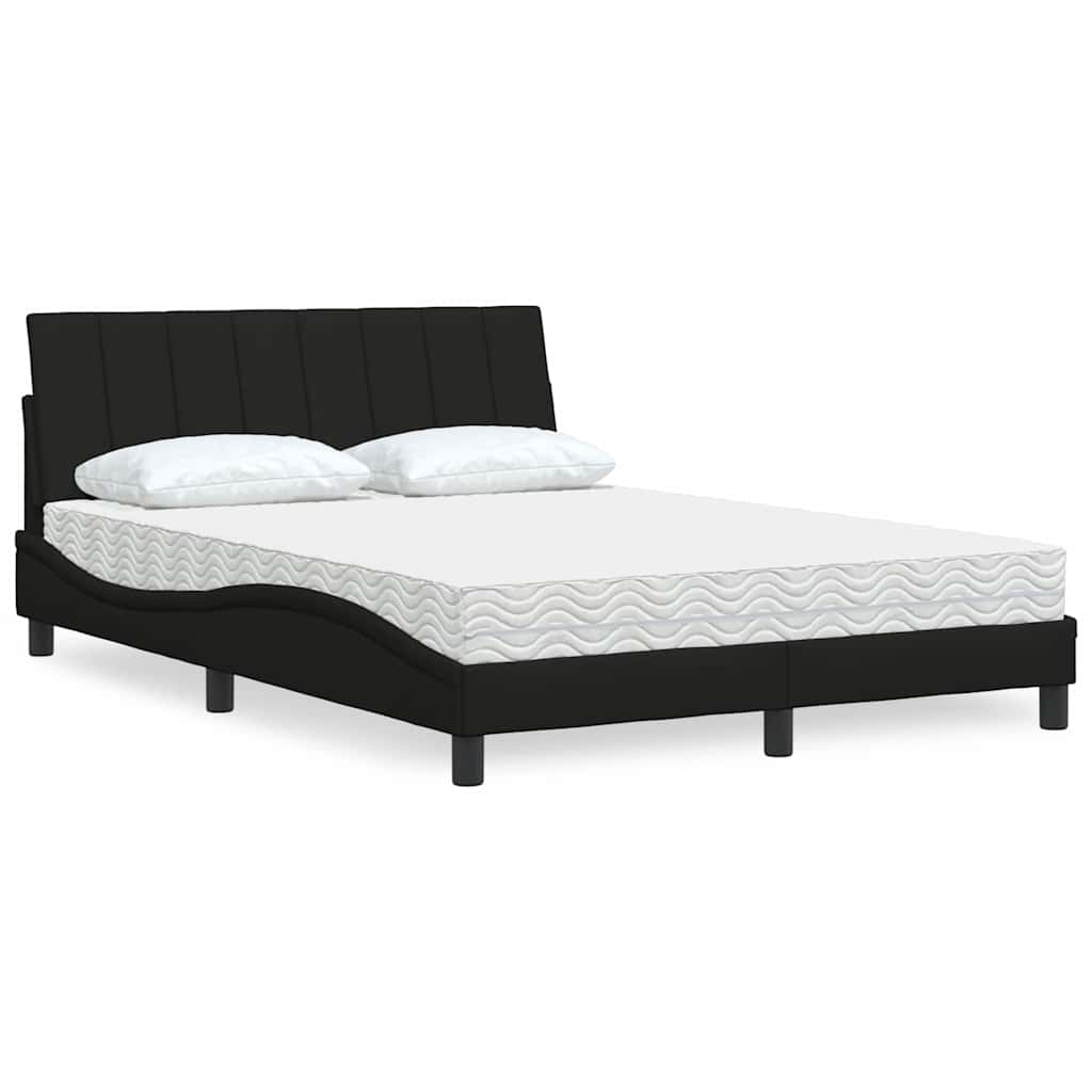 Krevet s madracem Hanko crni 140x200 cm od tkanine