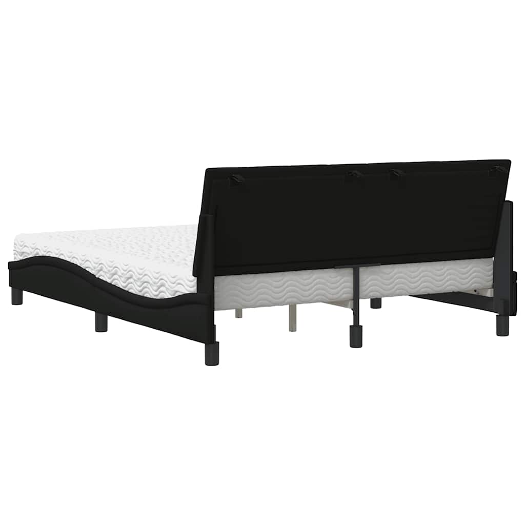 Krevet s madracem Hanko crni 160x200 cm od tkanine