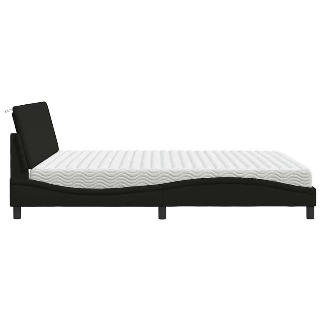Krevet s madracem Hanko crni 180x200 cm od tkanine
