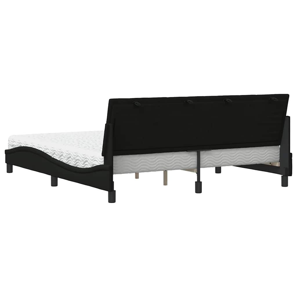Krevet s madracem Hanko crni 180x200 cm od tkanine