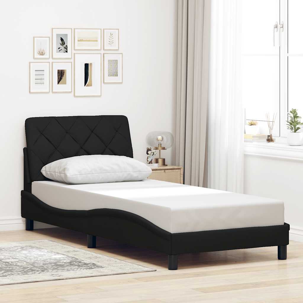 Okvir za krevet bez madraca crni 90x190cm od tkanine