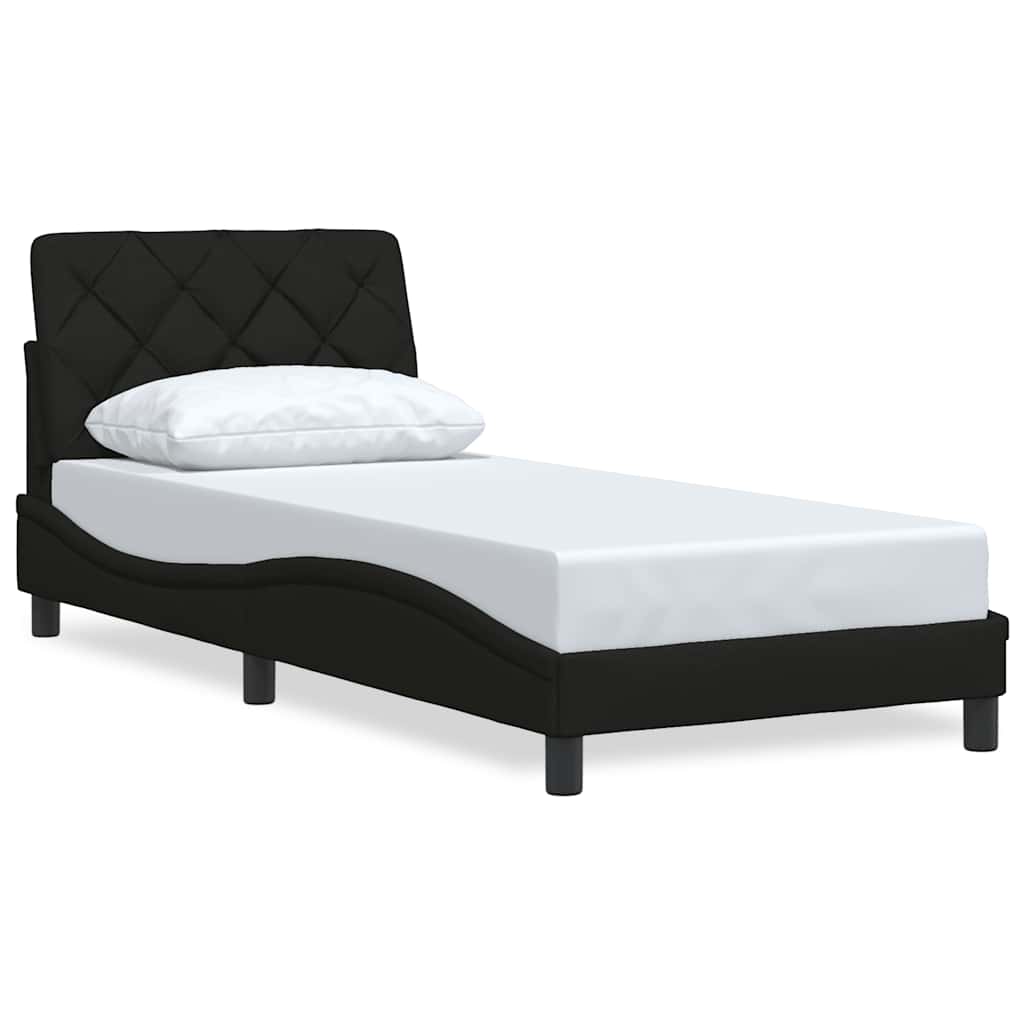 Okvir za krevet bez madraca crni 90x200cm od tkanine