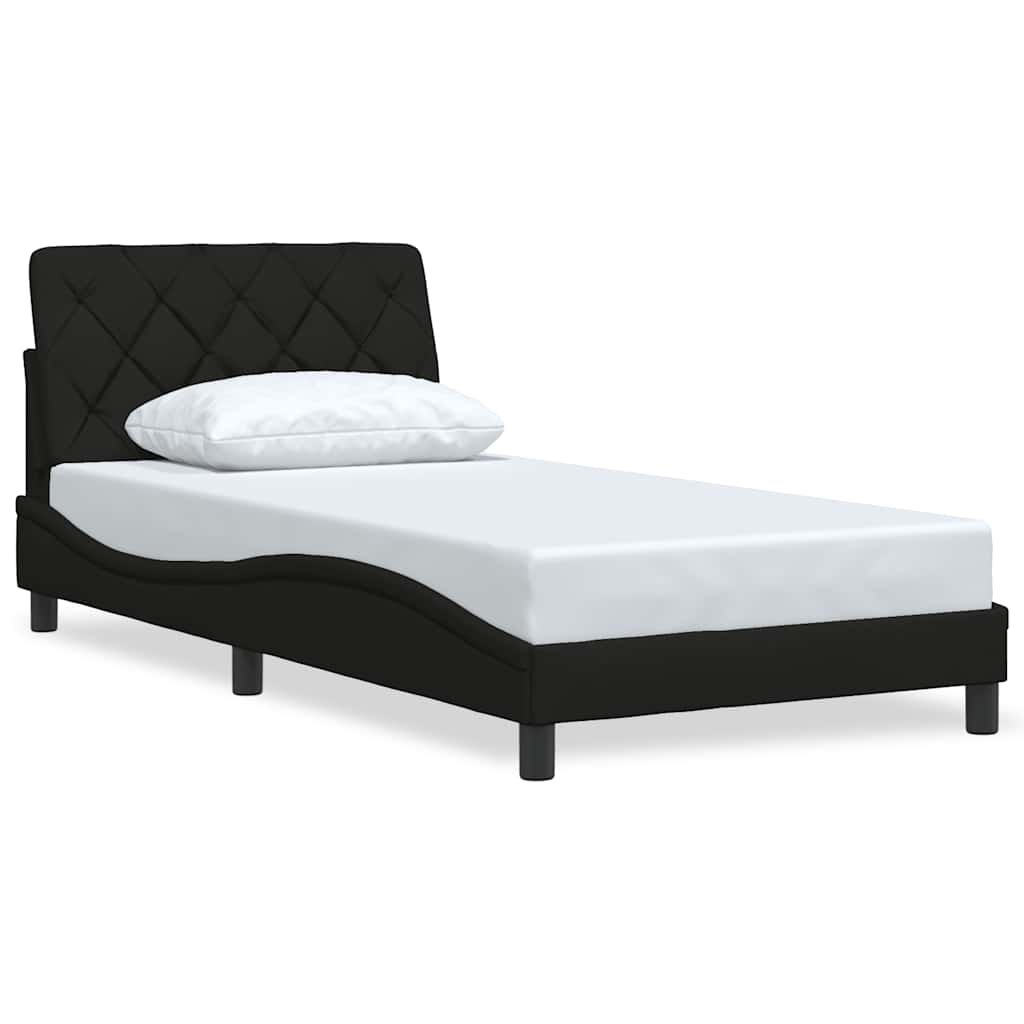 Okvir za krevet bez madraca crni 100x200 cm od tkanine