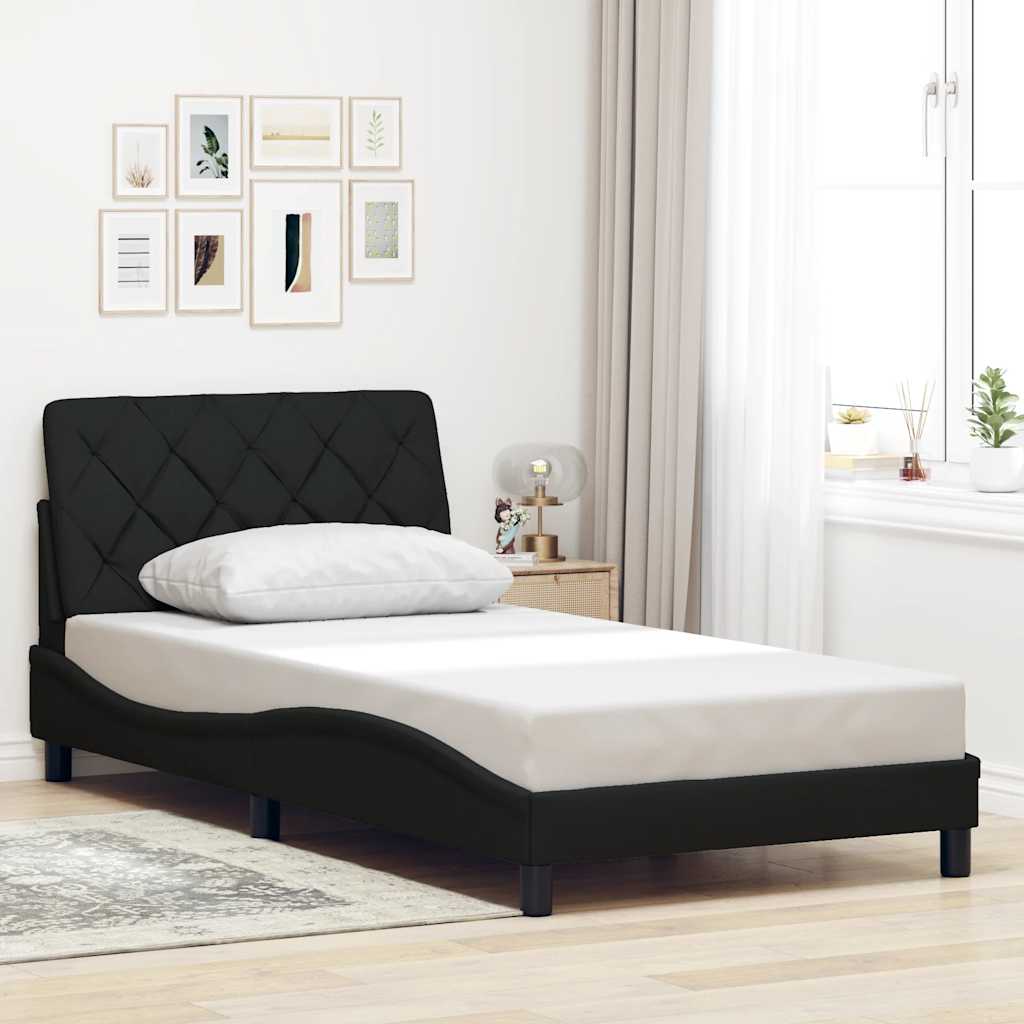 Okvir za krevet bez madraca crni 100x200 cm od tkanine