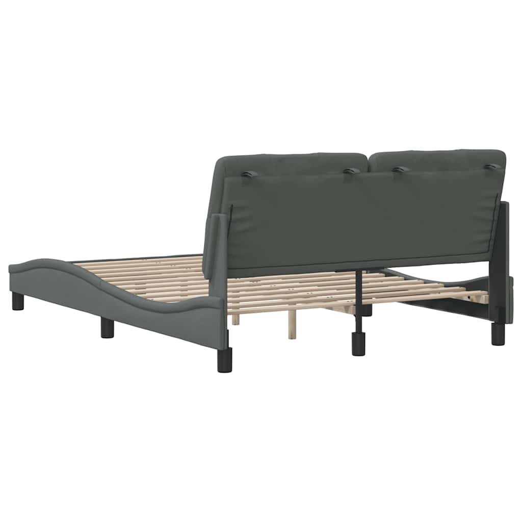 Okvir za krevet bez madraca tamnosivi 140 x 190 cm od tkanine