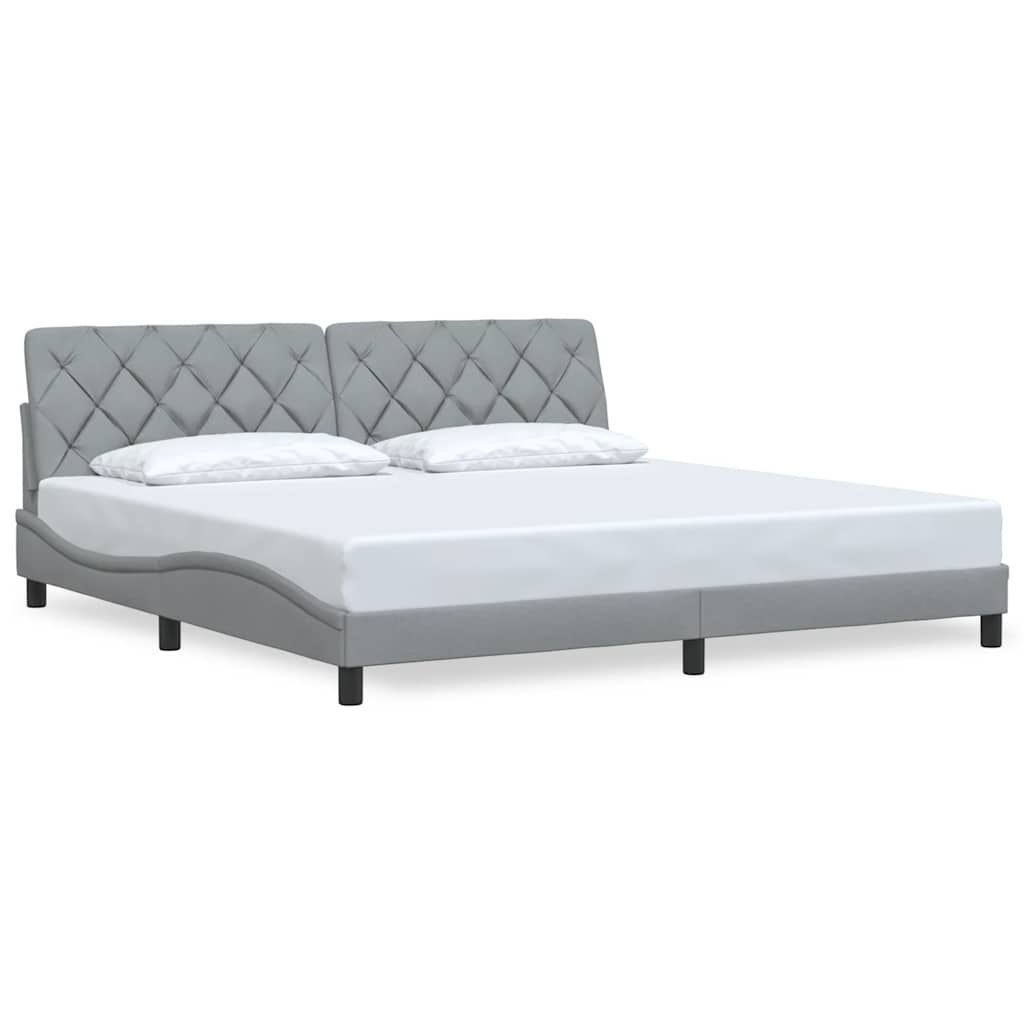 Okvir za krevet bez madraca svjetlosivi 200 x 200 cm od tkanine