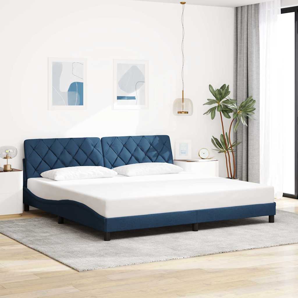Okvir za krevet bez madraca plavi 200x200 cm od tkanine