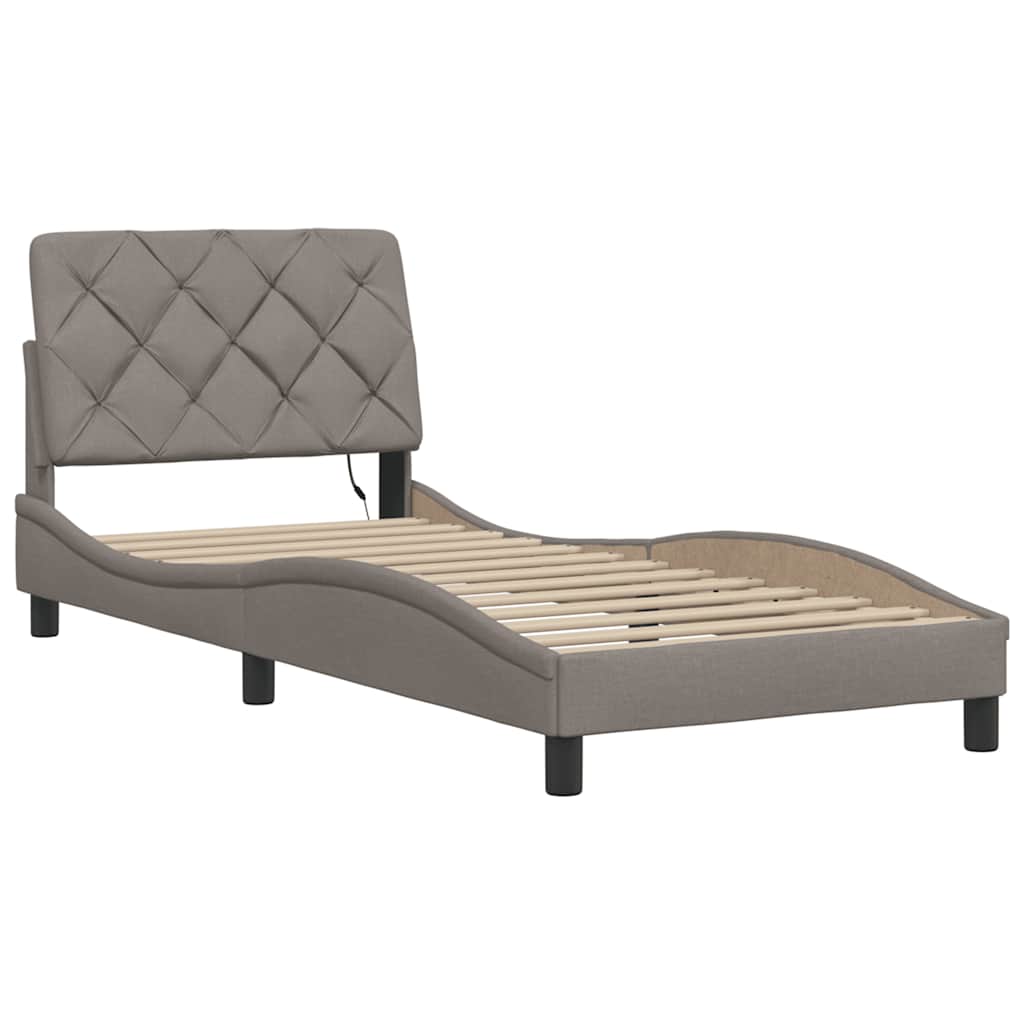 Okvir kreveta s LED-om bez madraca Taupe 80x200 cm Tkanina