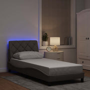 Okvir kreveta s LED-om bez madraca Taupe 80x200 cm Tkanina