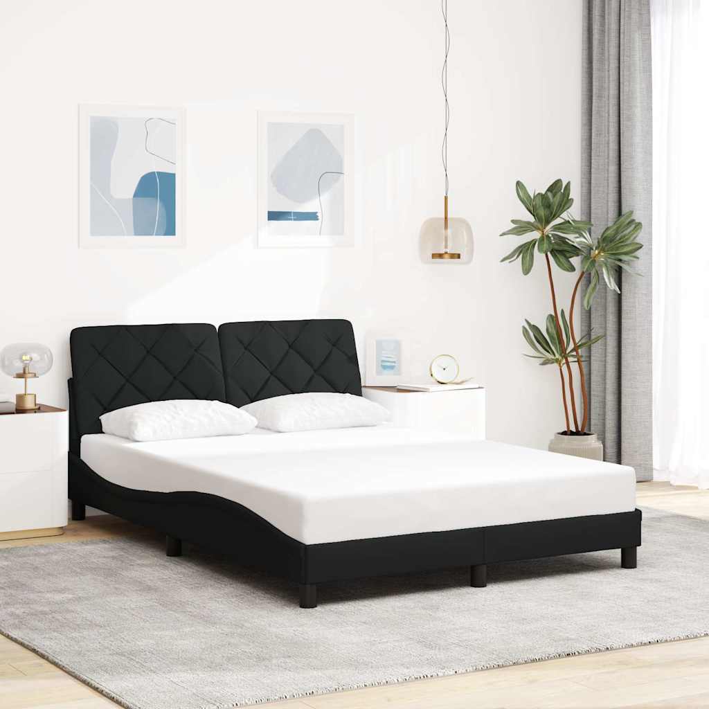 Okvir kreveta s LED-om bez madraca crni 120 x 200 cm od tkanine