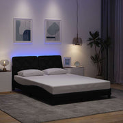 Okvir kreveta s LED-om bez madraca crni 120 x 200 cm od tkanine
