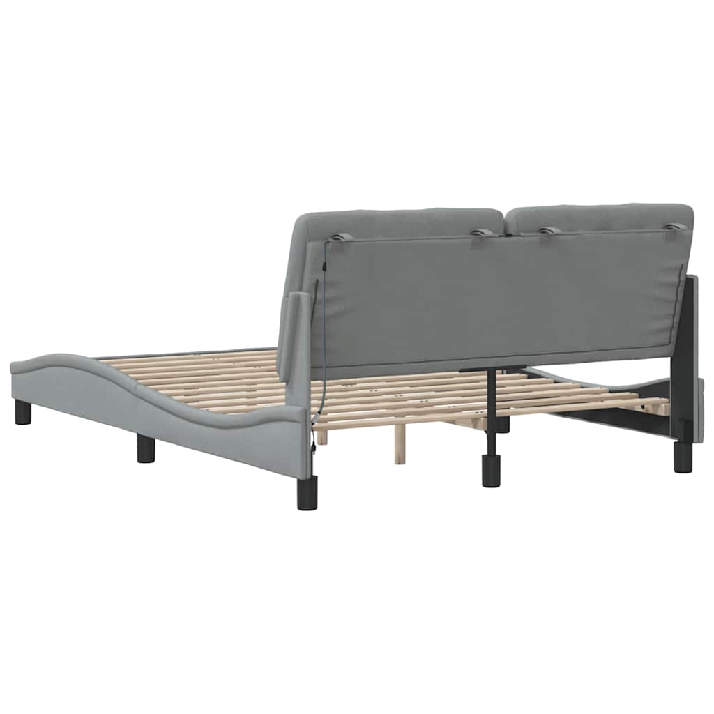 Okvir kreveta s LED-om bez madraca 140 x 190 cm od tkanine