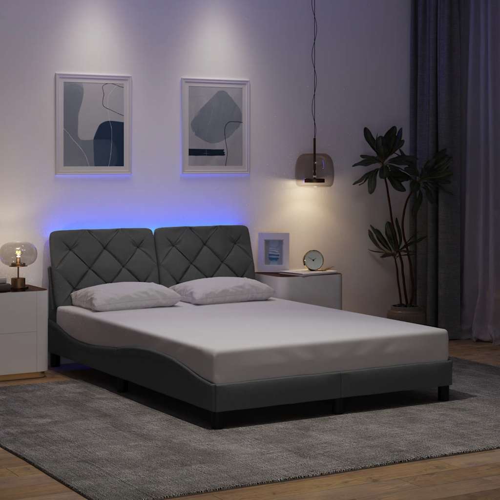 Okvir kreveta s LED-om bez madraca 140 x 190 cm od tkanine