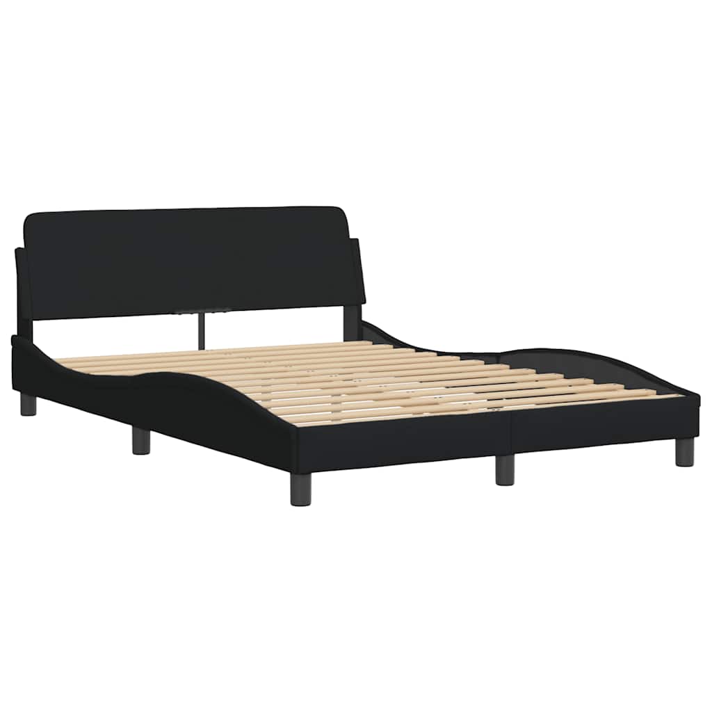 Okvir kreveta s LED-om bez madraca crni 140 x 190 cm od tkanine