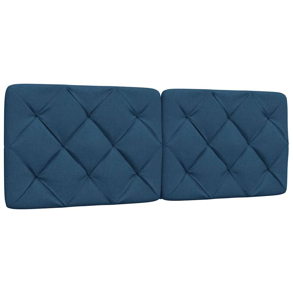 Okvir kreveta s LED-om bez madraca Plavi 140x190 cm Tkanina
