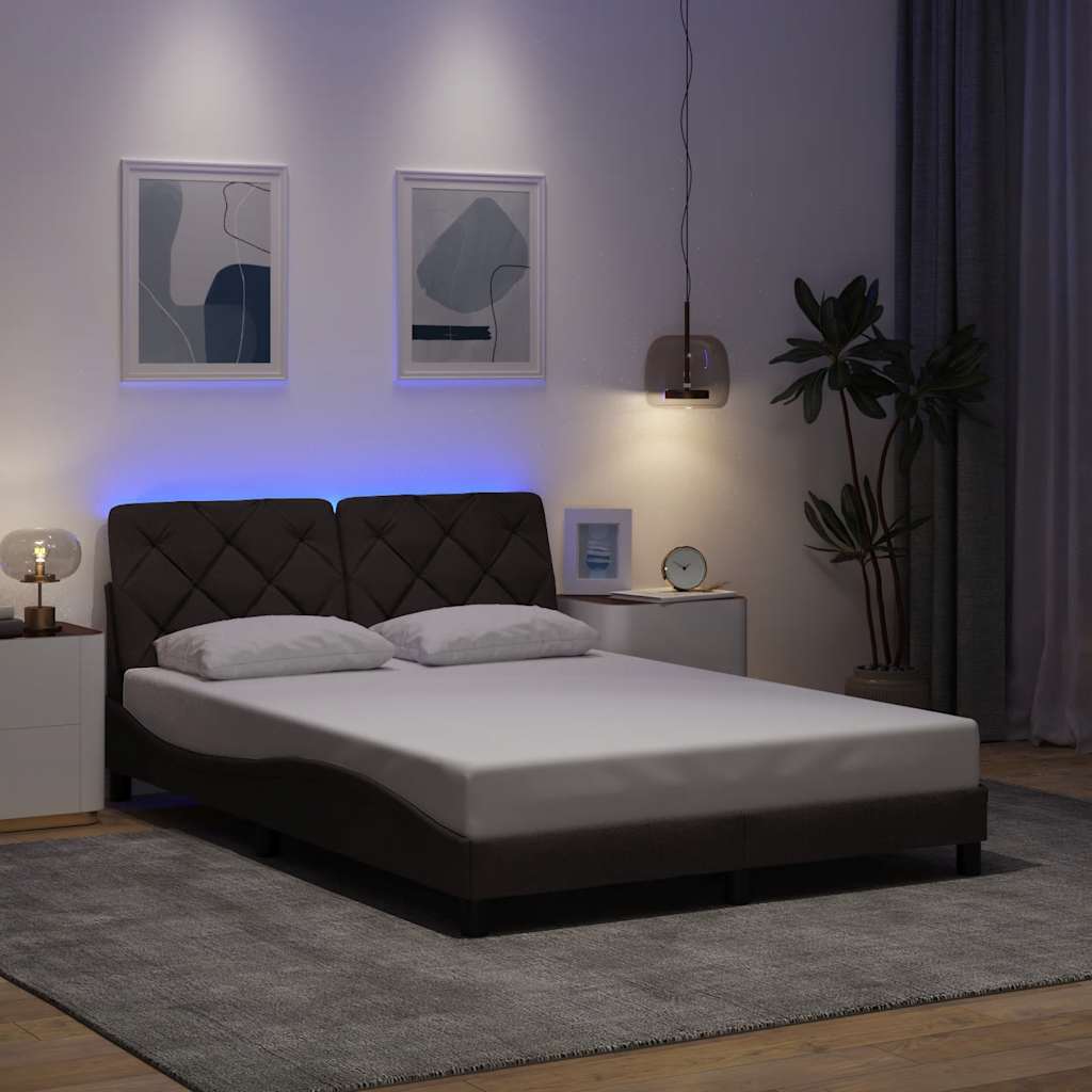 Okvir kreveta s LED-om bez madraca 140 x 200 cm od tkanine