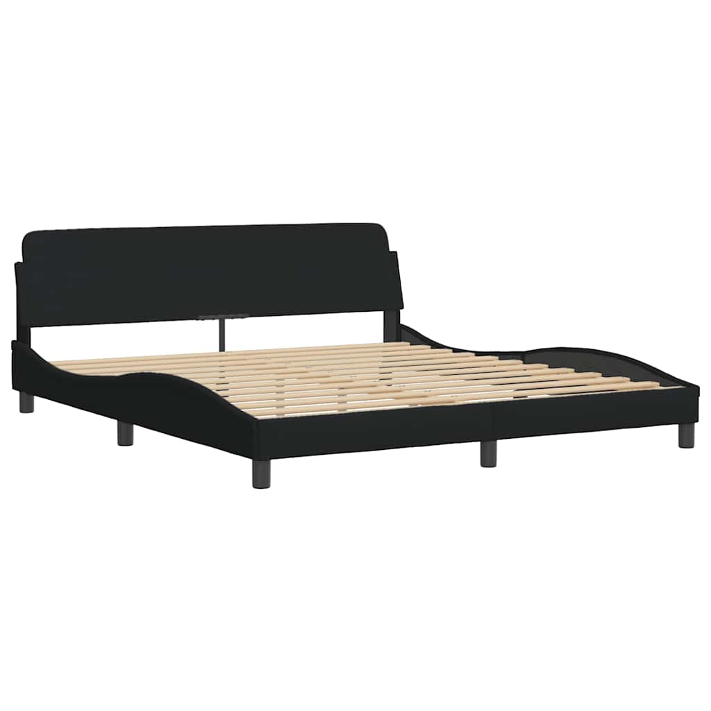 Okvir kreveta s LED-om bez madraca crni 180x200 cm od tkanine