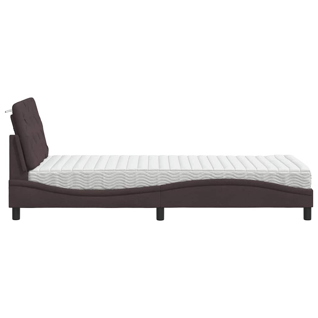 Krevet s madracem tamnosmeđi 80x200 cm od tkanine