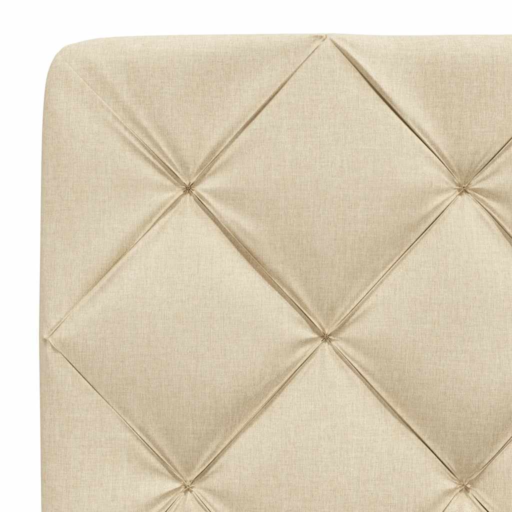 Krevet s madracem krem 140 x 190 cm od tkanine