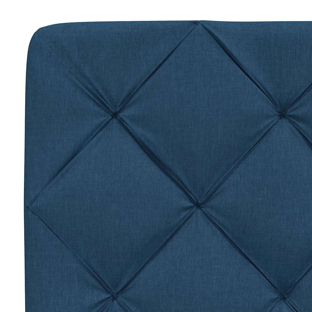 Krevet s madracem plavi 140 x 190 cm od tkanine