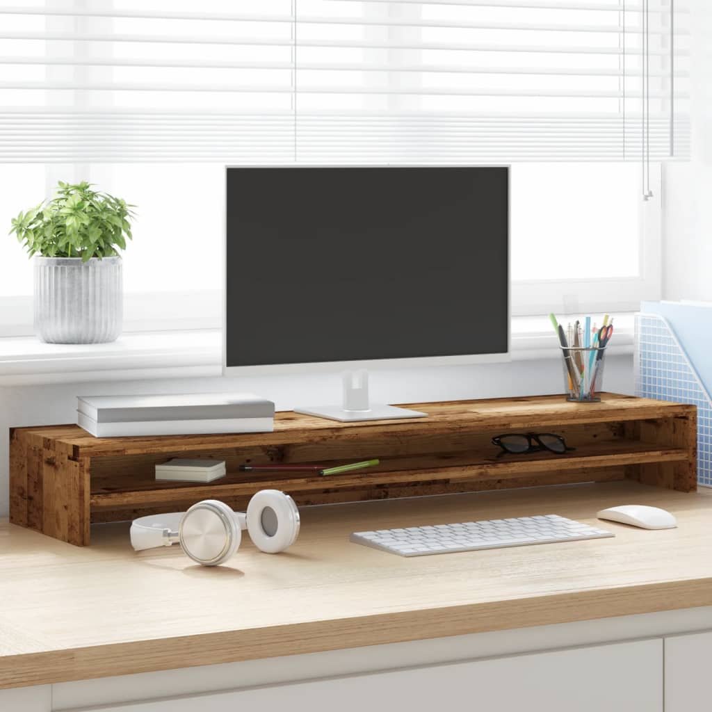 Stalak za monitor boja drva 100 x 24 x 13 cm konstruirano drvo