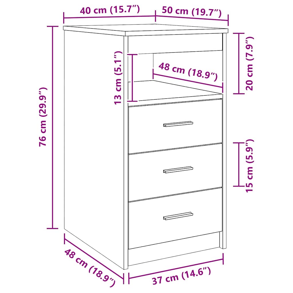 Ormar s ladicama staro drvo 40x50x76 cm konstruirano drvo