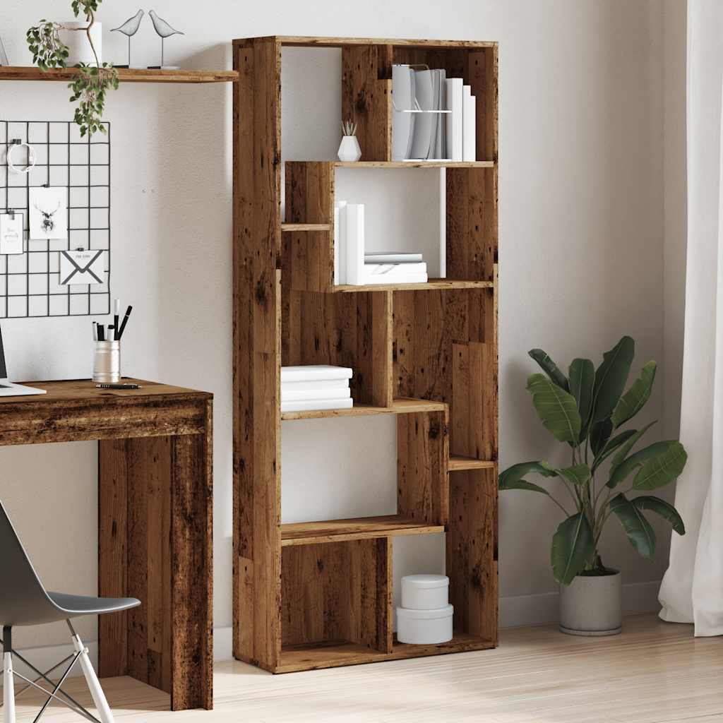 Regal za knjige boja starog drva 67x24x161 cm konstruirano drvo