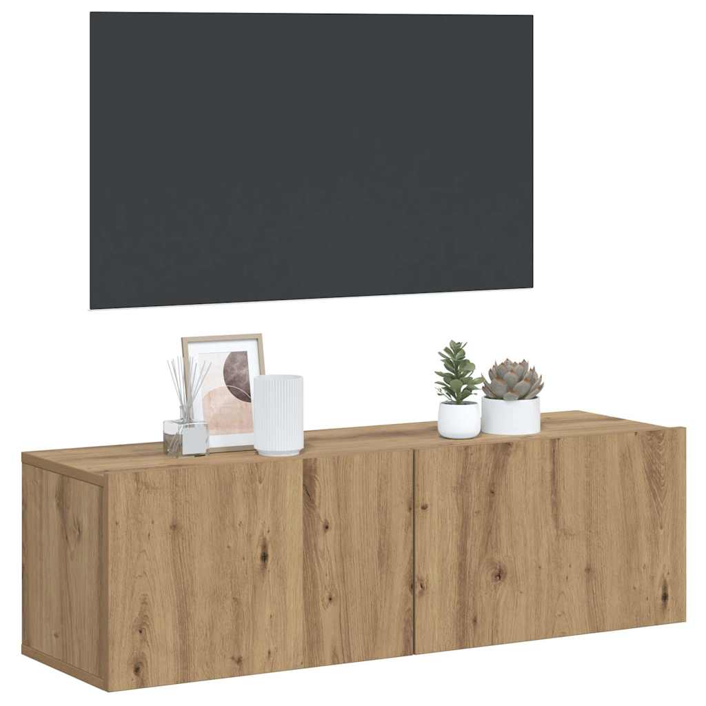 Zidni TV ormarić boja hrasta 100 x 30 x 30 cm konstruirano drvo