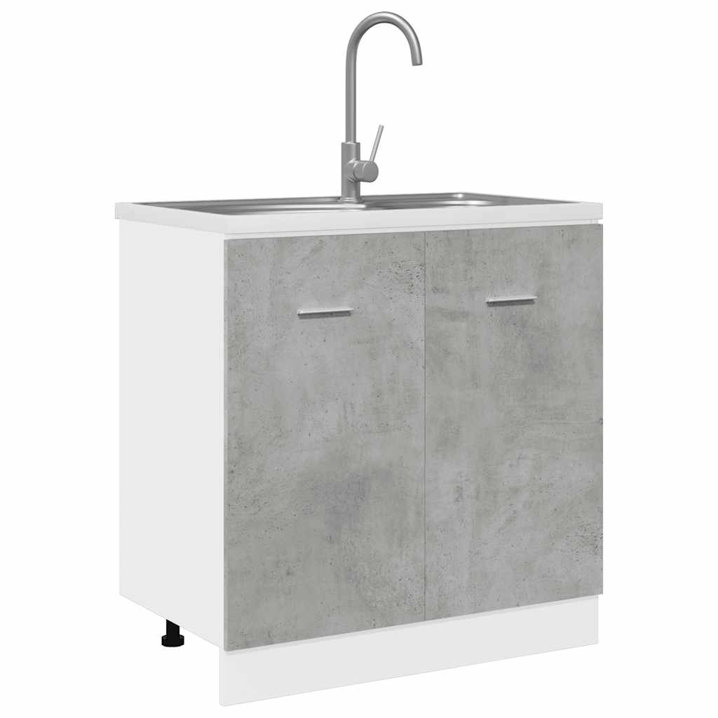 Ormarić za sudoper "Lyon" Betonsko sivi 80x46x81,5 cm Konstruirano drvo