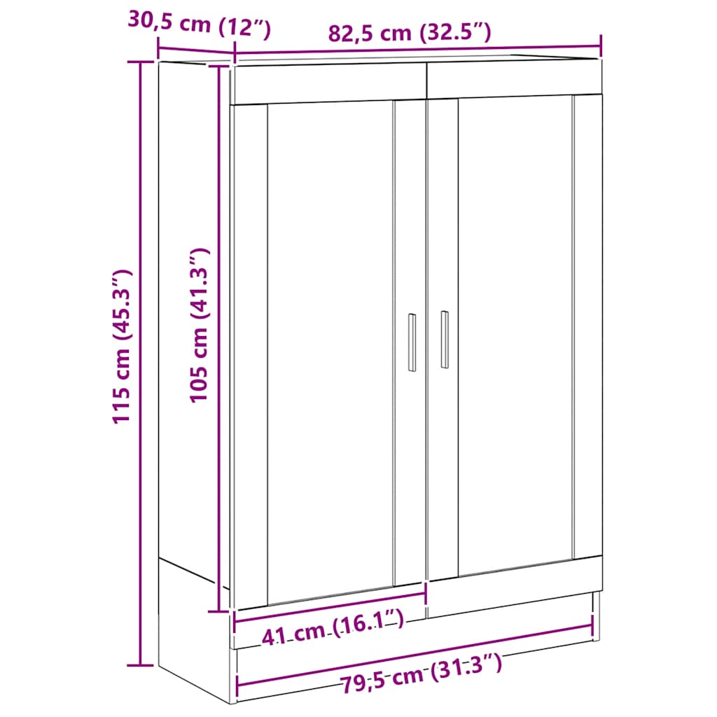 Ormarić za knjige boja hrasta artisana 82,5x30,5x115 cm drveni