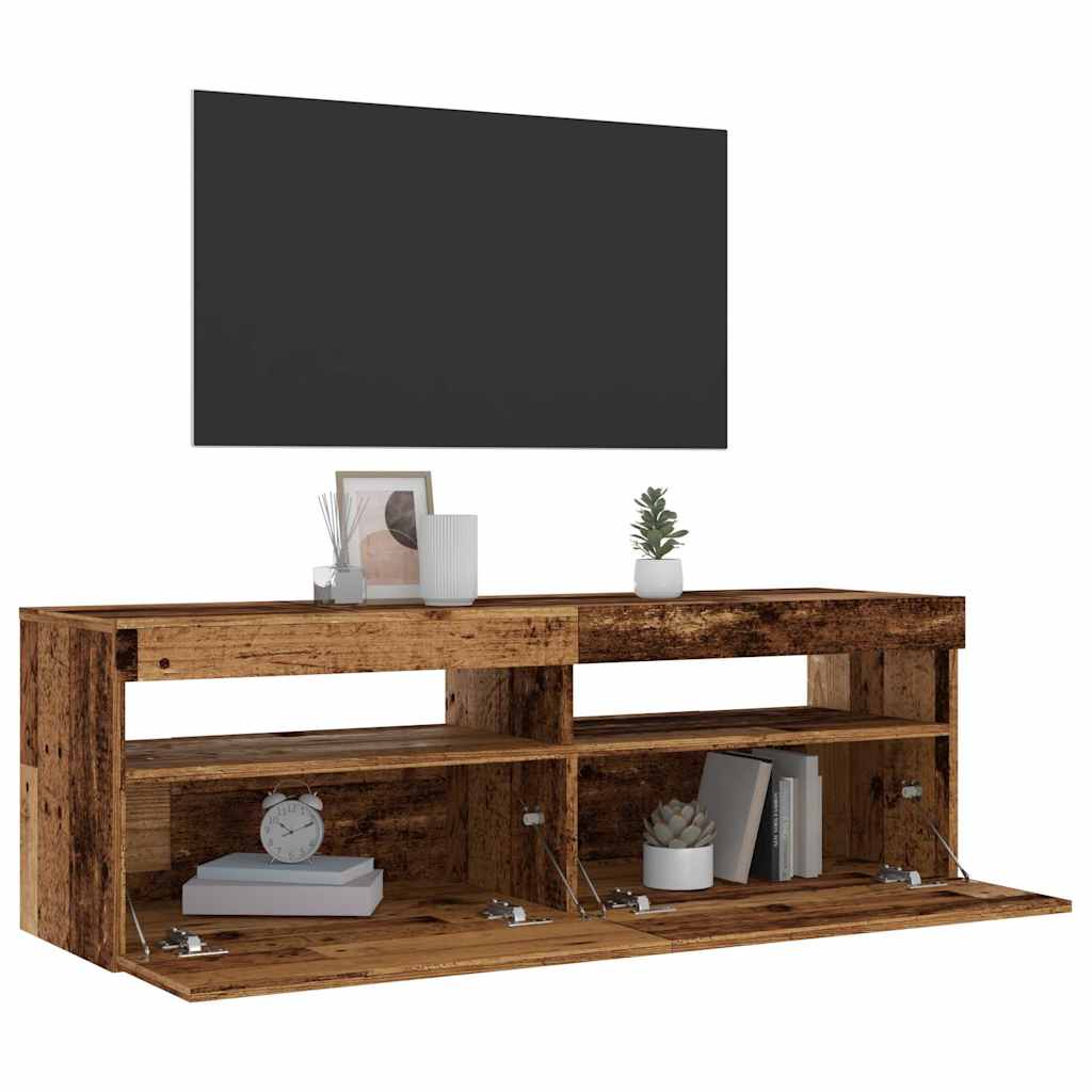 TV ormarić LED boja drva 120x35x40 cm konstruirano drvo
