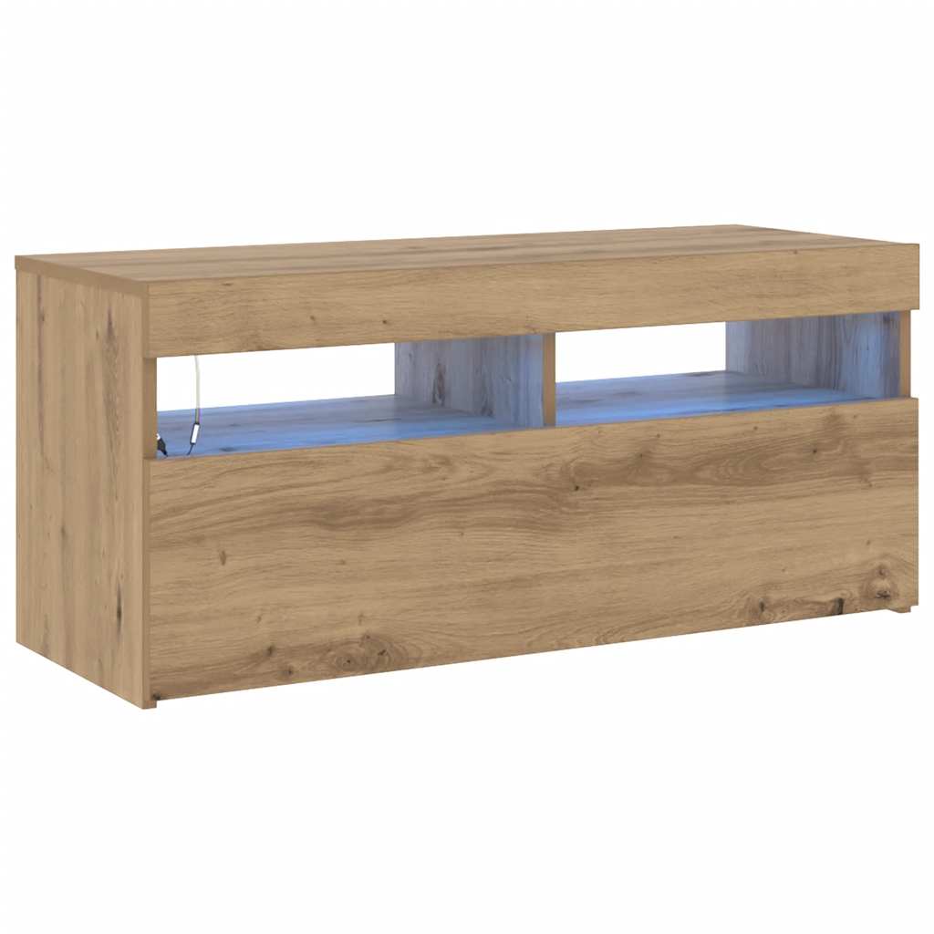 TV ormarić LED boja hrasta 90x35x40 cm konstruirano drvo