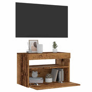 TV ormarić s LED svjetlima staro drvo 60x35x40 cm