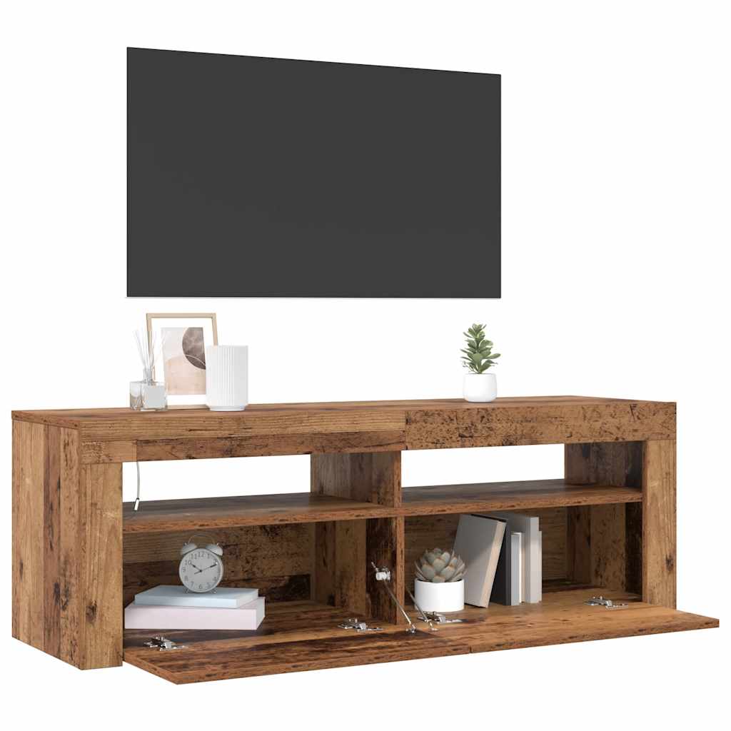 TV ormarić LED boja drva 120x35x40 cm konstruirano drvo