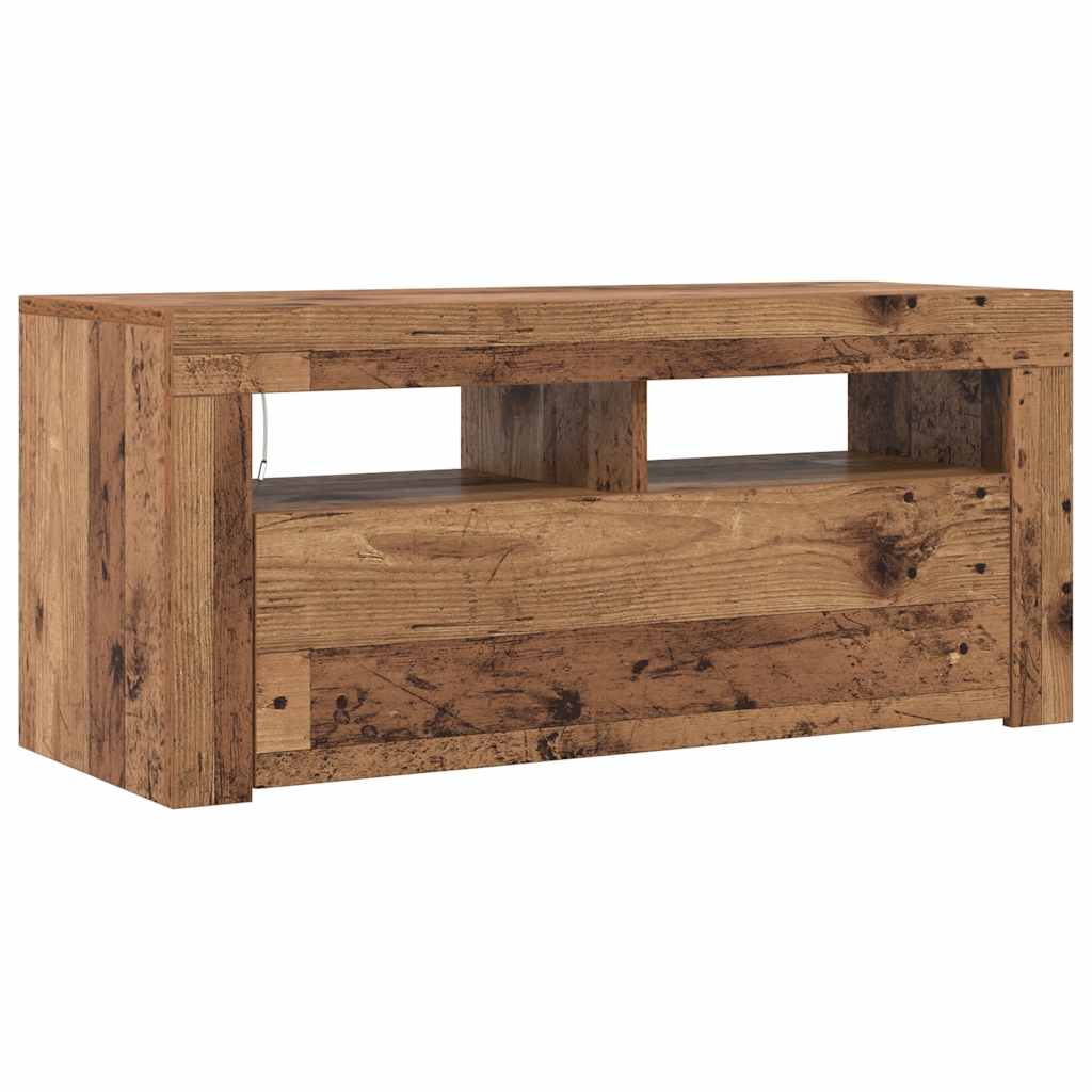 TV ormarić LED boja staro drvo 90x35x40 cm konstruirano drvo