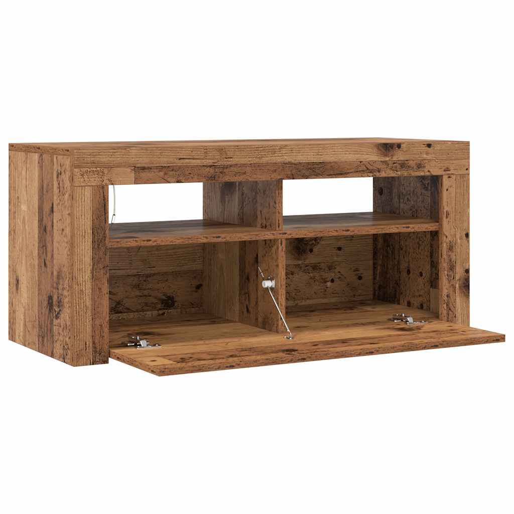 TV ormarić LED boja staro drvo 90x35x40 cm konstruirano drvo