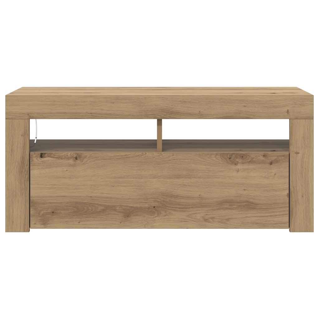 TV ormarić LED boja hrasta 90x35x40 cm konstruirano drvo