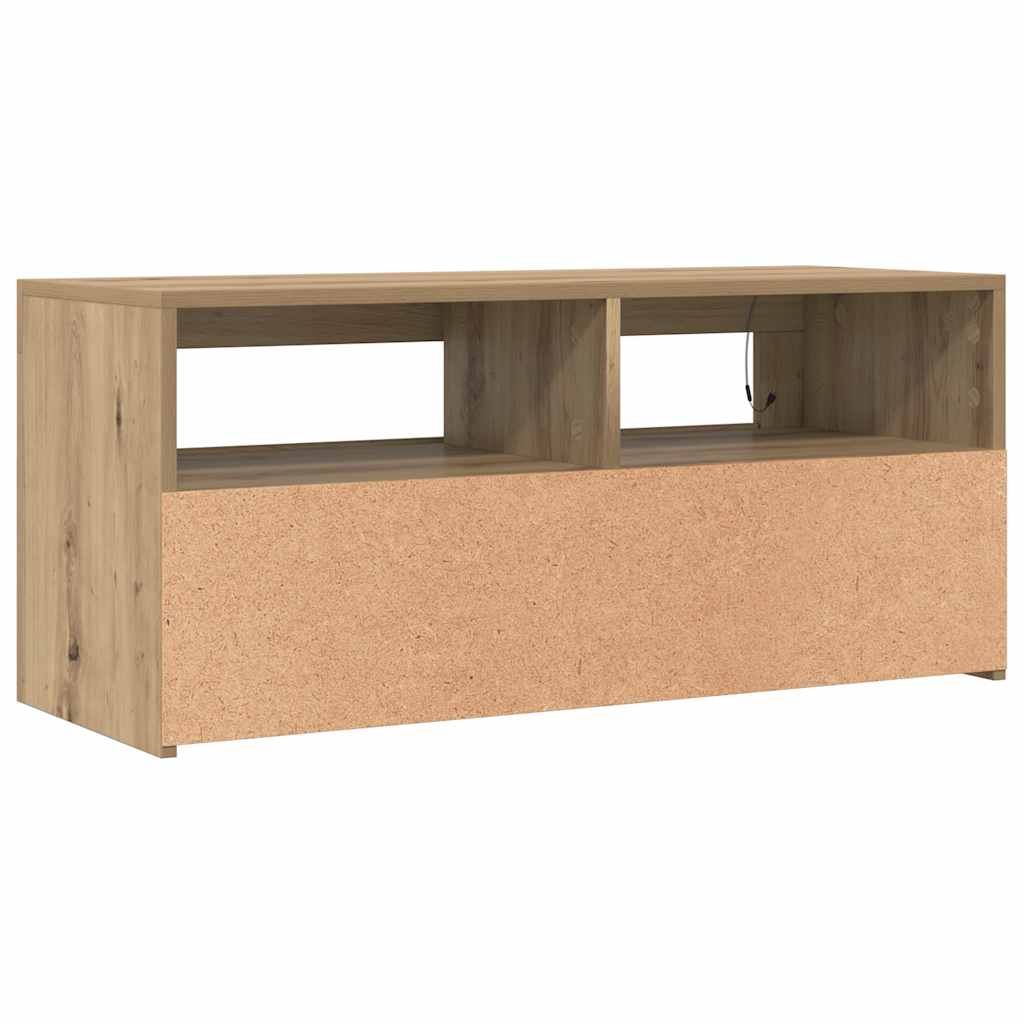 TV ormarić LED boja hrasta 90x35x40 cm konstruirano drvo