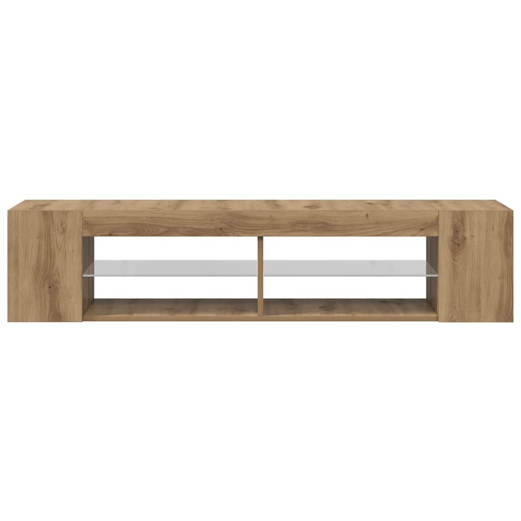 TV ormarić s LED svjetlima Artisan hrast 135x39x30 cm