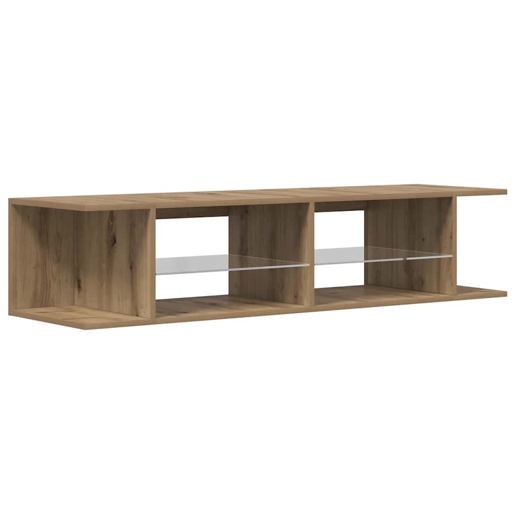 TV ormarić s LED svjetlima Artisan hrast 135x39x30 cm