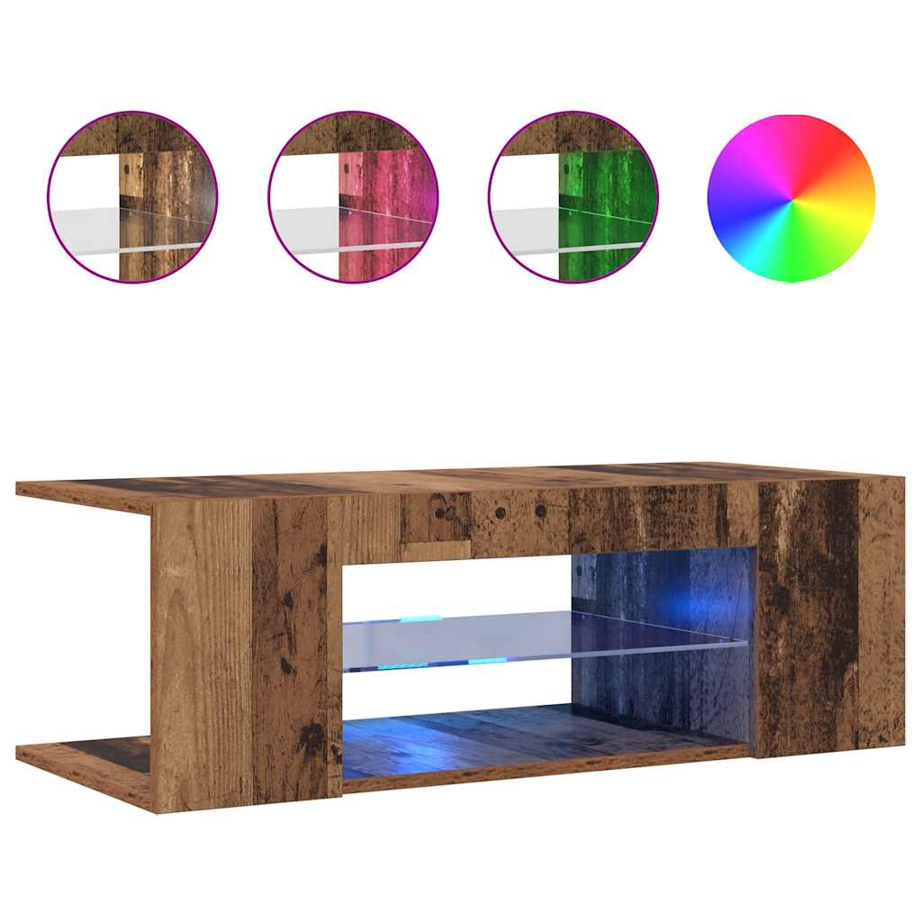 TV ormarić LED boja staro drvo 90x39x30 cm konstruirano drvo
