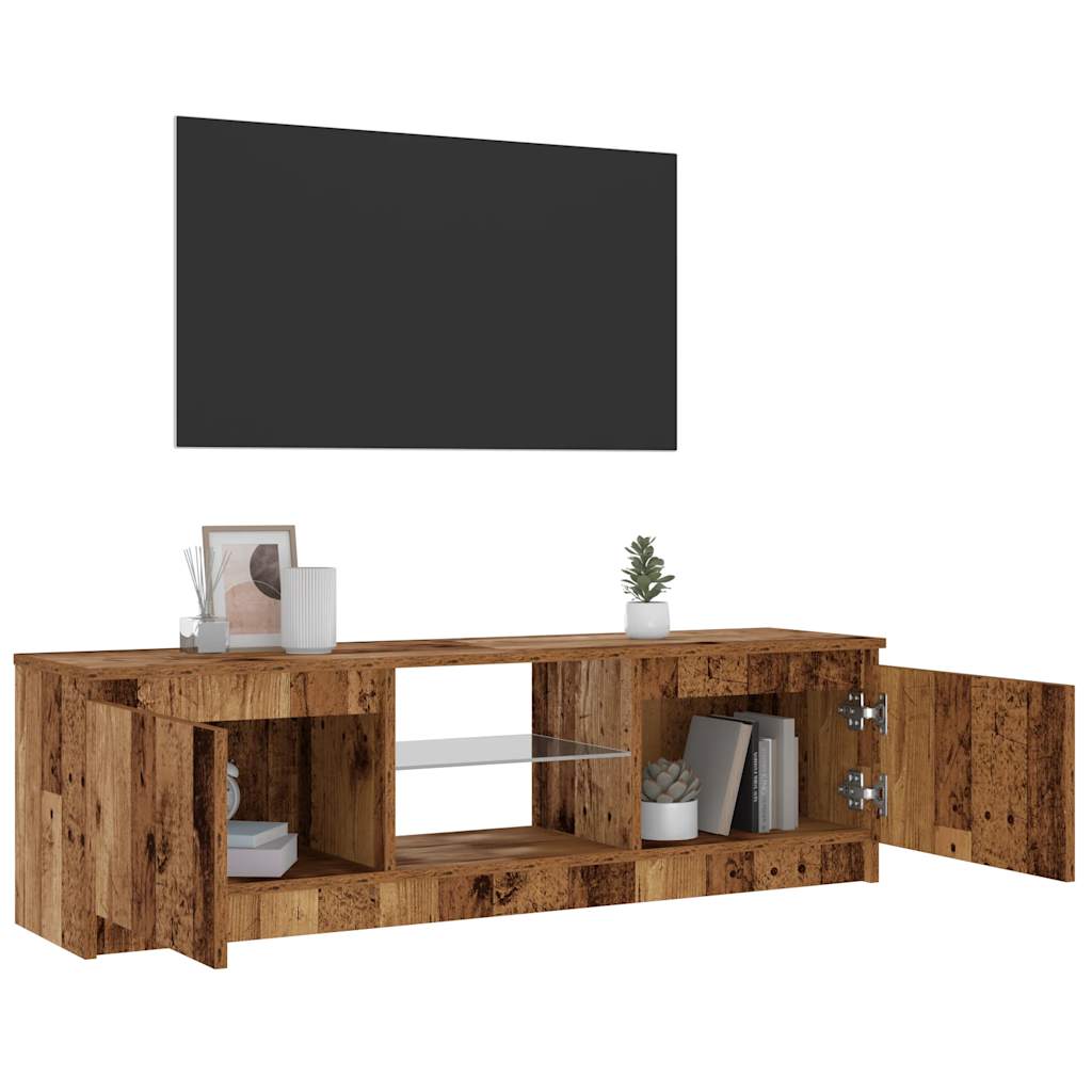 TV ormarić LED boja drva 120x30x36 cm konstruirano drvo