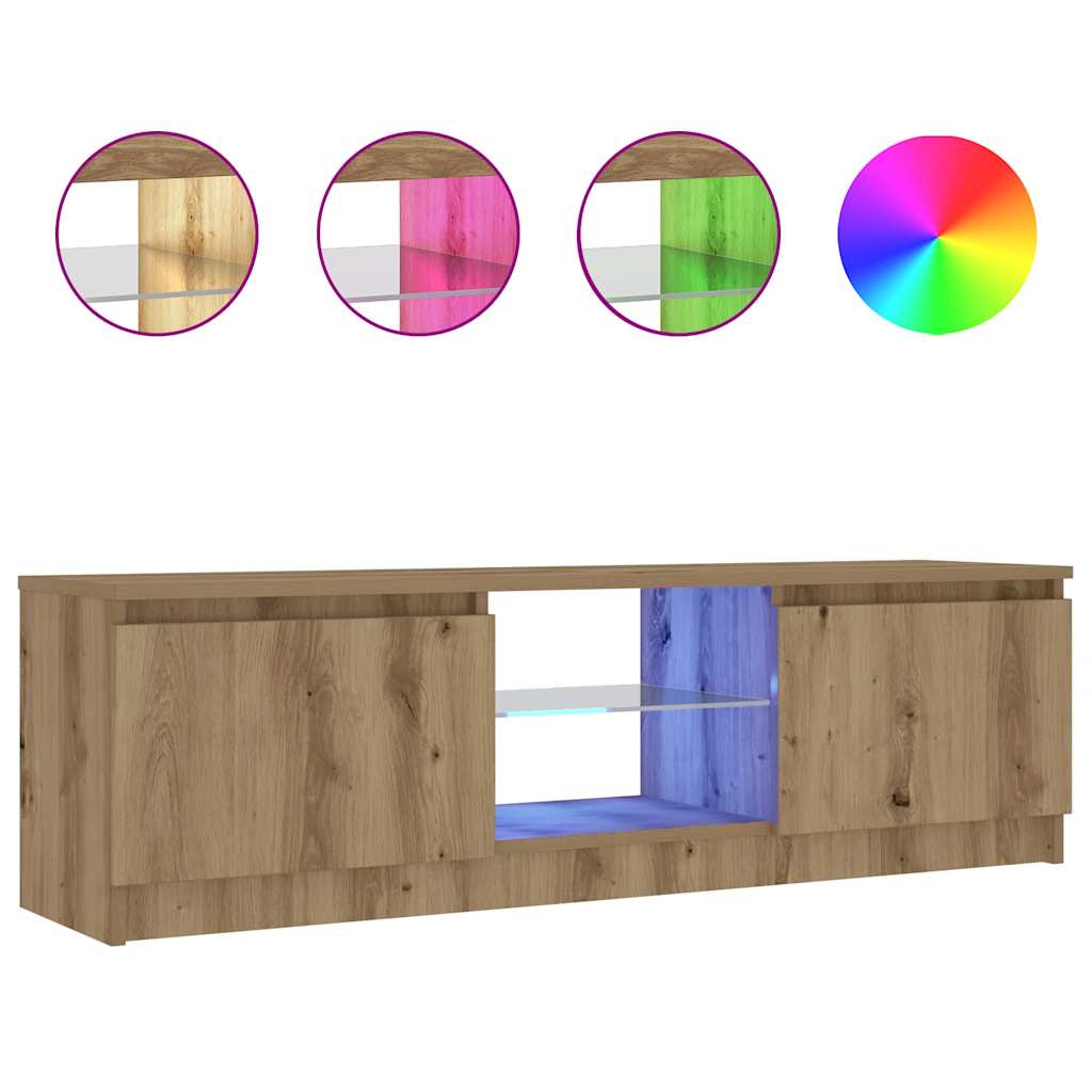 TV ormarić LED boja hrasta 120x30x36 cm konstruirano drvo
