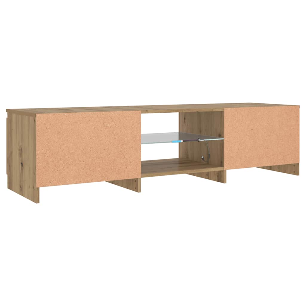 TV ormarić s LED svjetlima Artisan hrast 140x40x36 cm