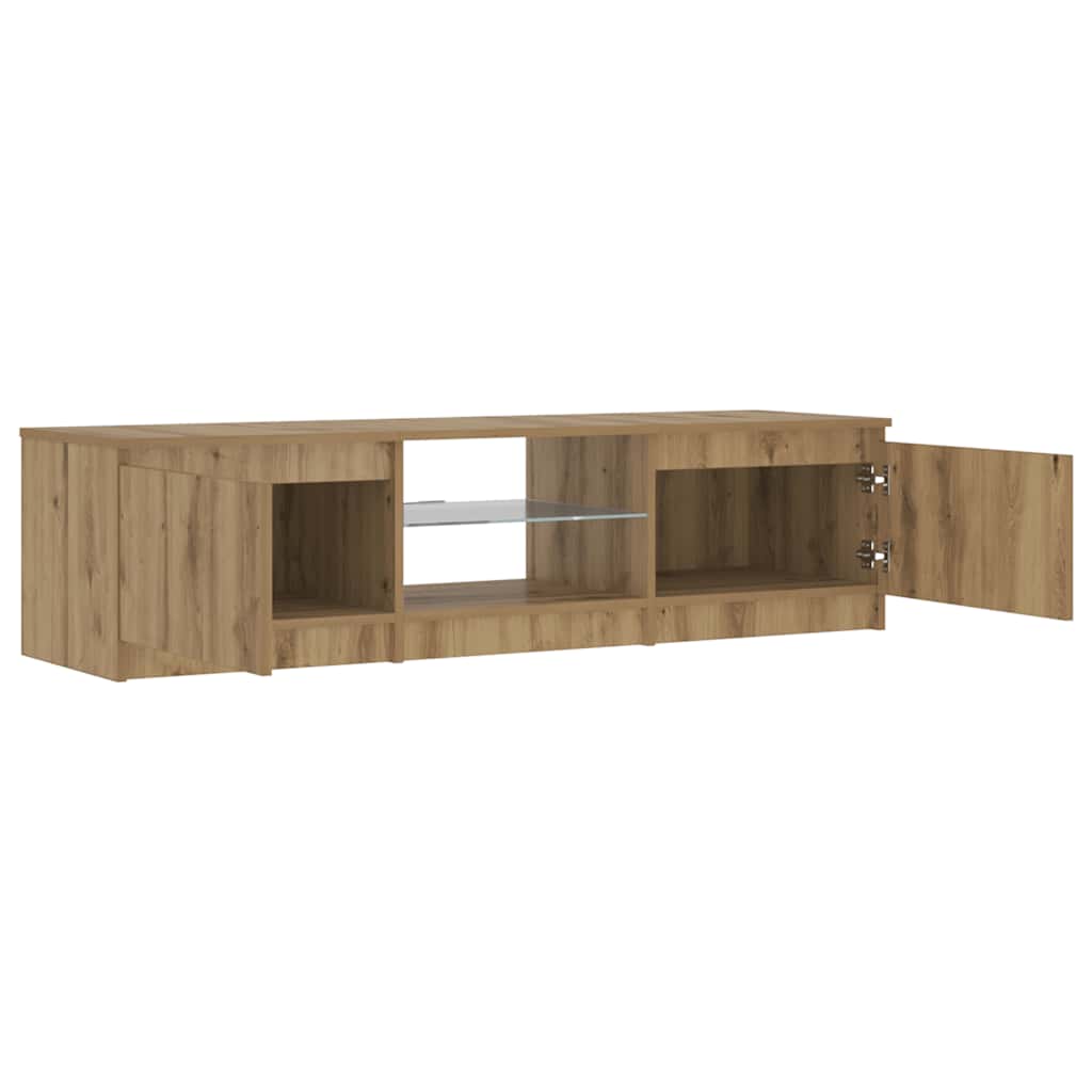 TV ormarić s LED svjetlima Artisan hrast 140x40x36 cm