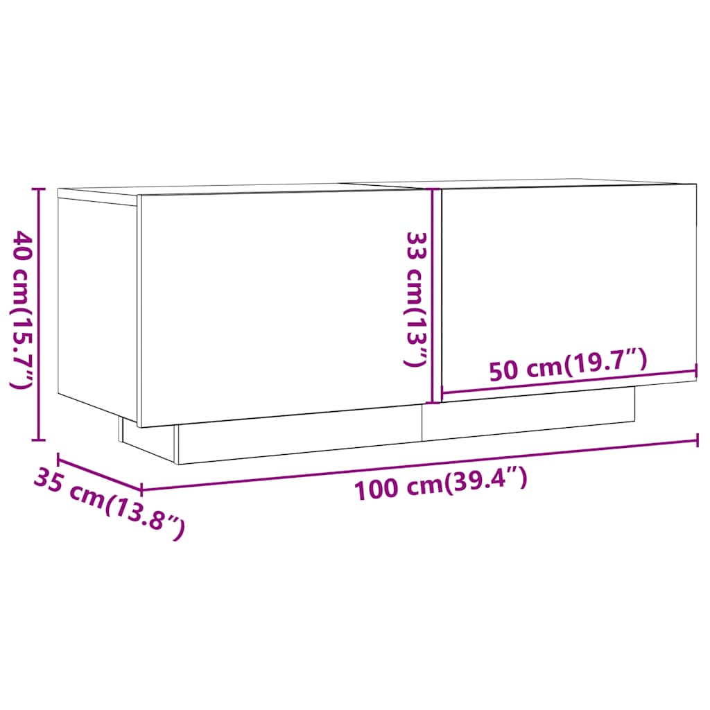 TV ormarić boja starog drva 100 x 35 x 40 cm konstruirano drvo