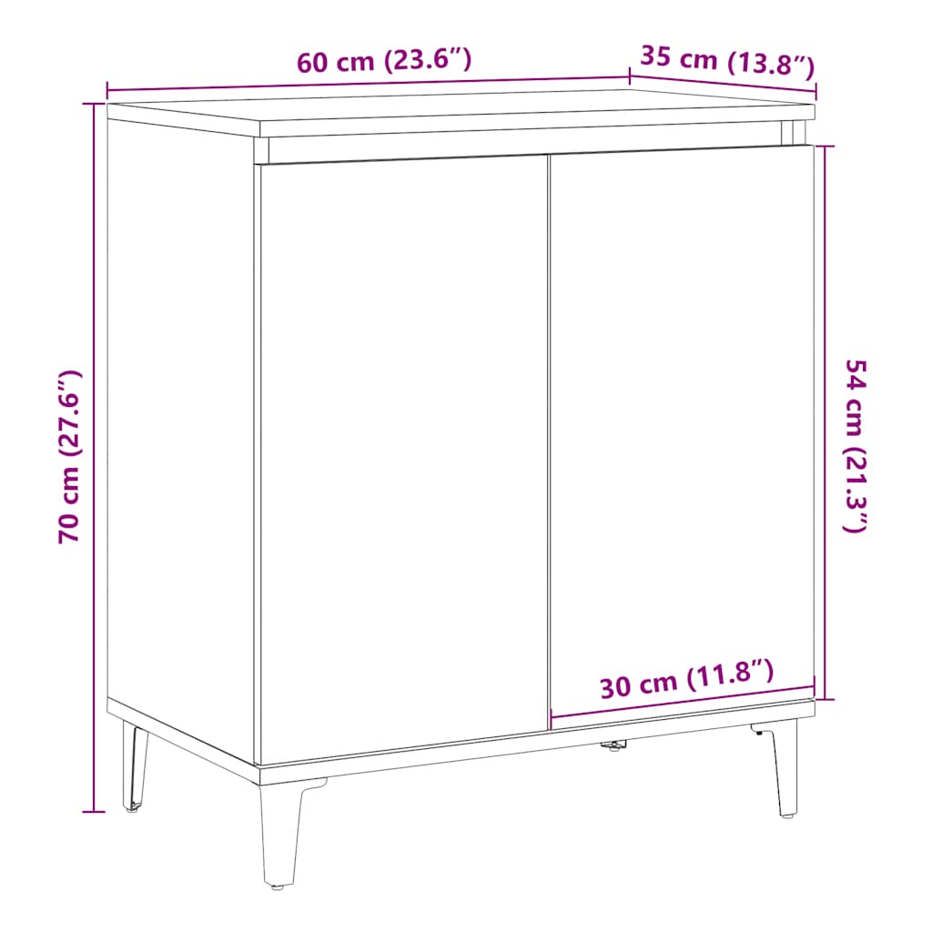 Komoda staro drvo 60x35x70 cm konstruirano drvo