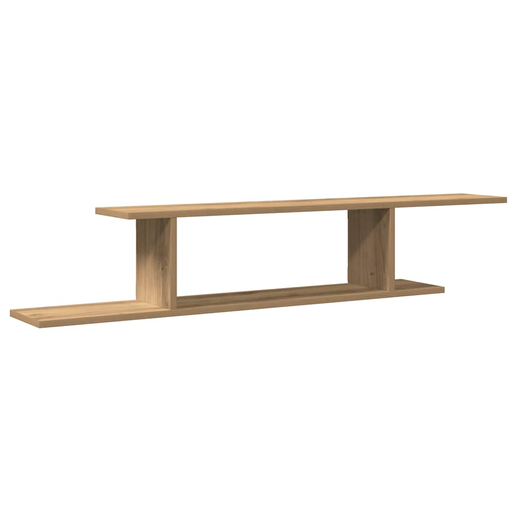 Zidna TV polica boja hrasta 125x18x23 cm konstruirano drvo