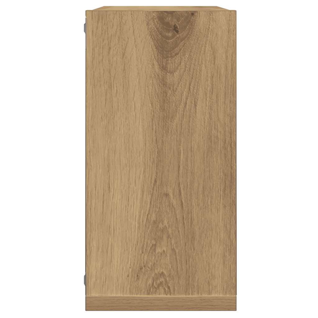 Kockaste zidne police 2 kom boja hrasta 30x15x30 cm drvene
