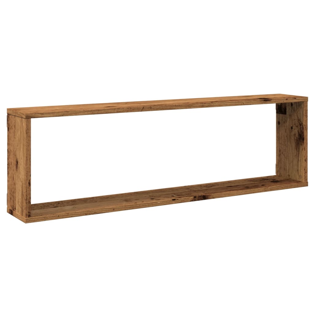 Kockaste zidne police 4 kom boja staro drvo 100x15x30 cm drvene